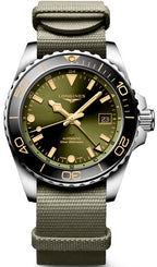 Longines Watch HydroConquest GMT Sunray Green L3.790.4.06.2