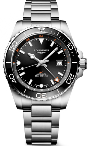 Longines Watch Hydroconquest GMT Sunray Black Bracelet L3.890.4.56.6
