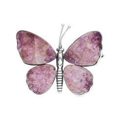 Sterling Silver Blue John Large Butterfly Brooch