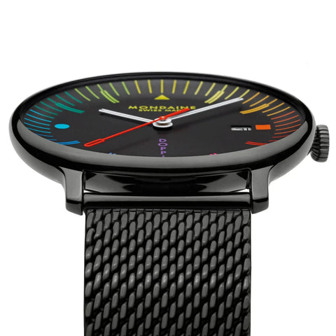 Mondaine Doppio Bauhaus Inspired Stainless Steel Watch