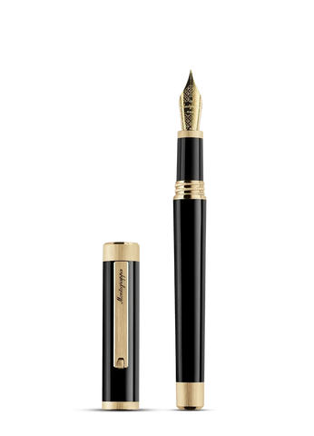 Montegrappa Zero Fountain Pen Yellow Gold IP Steel Nib Medium