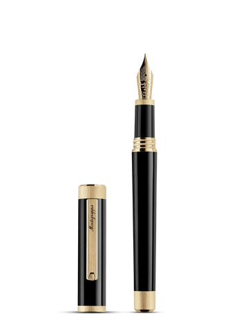 Montegrappa Zero Fountain Pen Yellow Gold IP Gold 14K Nib Medium
