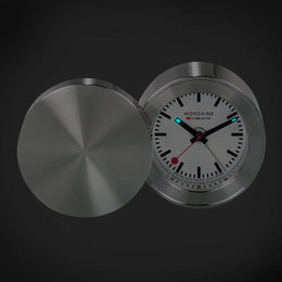 Mondaine Travel White Dial Alarm Clock
