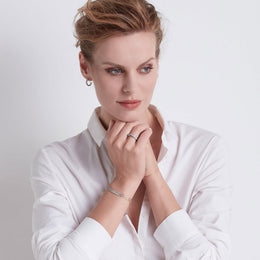 Marco Bicego Goa 18ct White Gold 0.19ct Diamond Crossover Ring, AG269 B2.