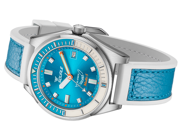 Squale Matic S Light Blue HydroLeather Watch