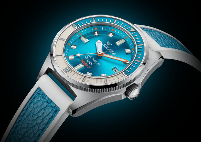 Squale Matic S Light Blue HydroLeather Watch