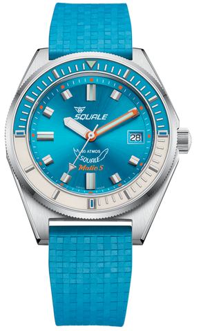 Squale Matic S Light Blue Rubber Watch MATICLBWLB.MRLB