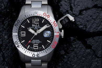 Ball Watch Company Engineer Hydrocarbon EOD Titanium Watch with black dial, titanium strap
