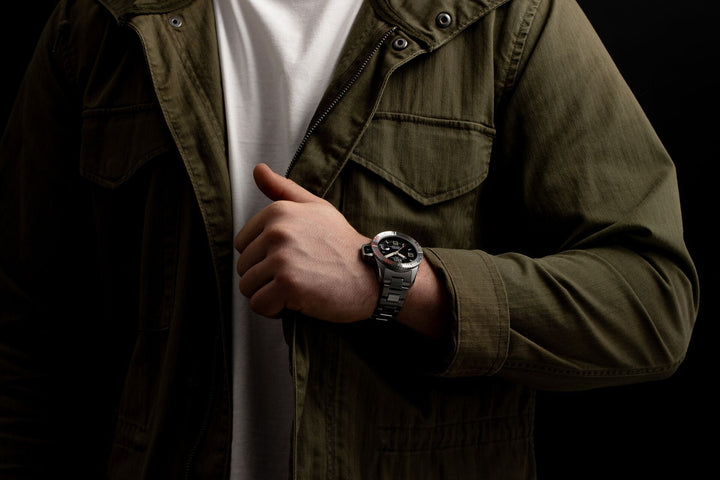 Ball Watch Company Engineer Hydrocarbon EOD Titanium Watch with black dial, titanium strap