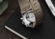 Junghans Meister Chronoscope Watch with grey dial, ostrich leather strap, steel case