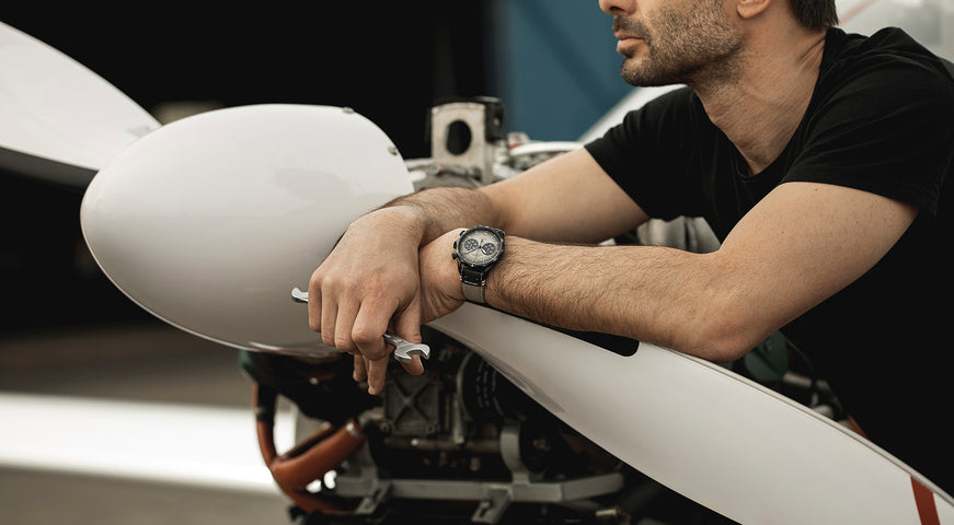 Junghans Meister Pilot Chronoscope Desert Watch