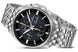 Junghans Meister S Chronoscope Watch with blue dial, steel bracelet, steel case