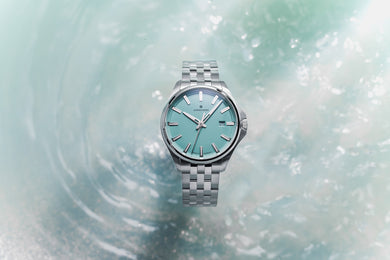 Junghans Meister S 35mm Quartz Green Watch with steel bracelet, steel case