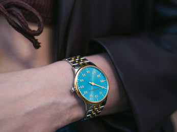 MeisterSinger Yaara Ice Blue Gold Watch
