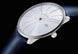 Junghans Meister Fein Automatic Signatur Watch with blue dial, leather strap, steel case