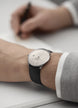 Junghans Meister Fein Automatic Signatur Watch with grey dial, leather strap, steel case