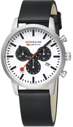 Mondaine Watch Neo 41mm Black Vegan Grape Leather MSD.41410.LBV