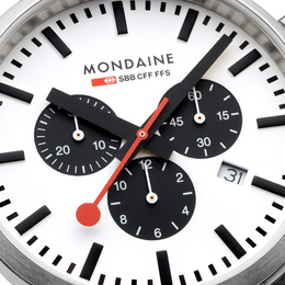 Mondaine Neo 41mm Black Vegan Grape Leather Watch