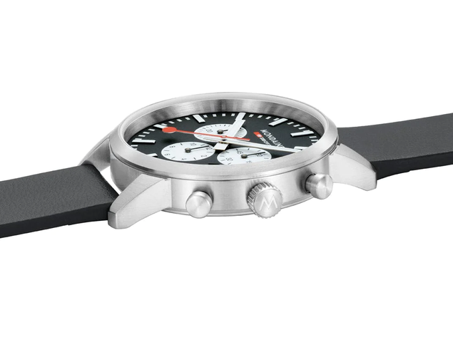Mondaine Neo 41mm Black Vegan Grape Leather Watch