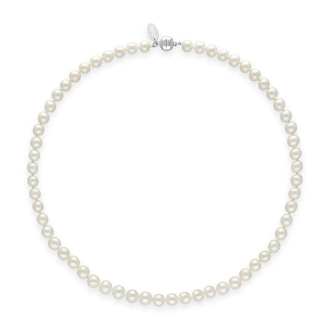 00180615 White Pearl 8mm Round Bead Necklace, N1118_18.