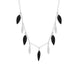 Sterling Silver Whitby jet Marquise Alternating Chain Necklace