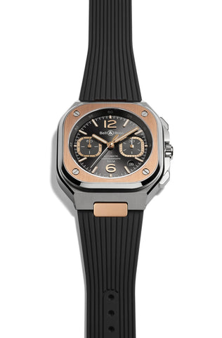 Bell & Ross Watch BR 05 Chrono Grey Steel Gold Rubber