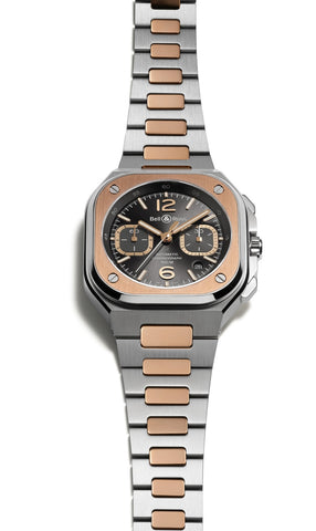 Bell & Ross BR 05 Chrono Grey Steel Gold Bracelet Watch