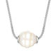 00095657 Sterling Silver White Baroque Single Pearl Bead Necklace, N697.