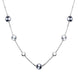 00095660 Sterling Silver Black Grey Pearl Five Stone Bead Necklace, N700.
