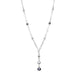 00095668 Sterling Silver Black Grey Pearl Ten Stone Bead Drop Necklace, N818.
