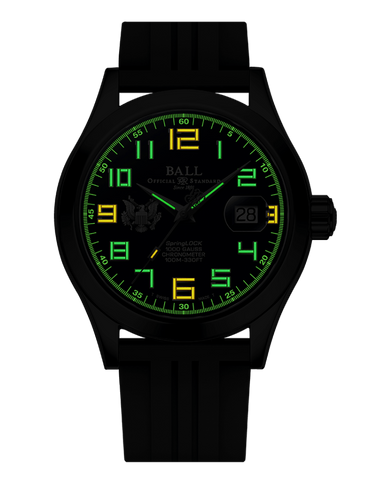 Ball Engineer III Army 43mm Blue Dial Rubber Strap Watch