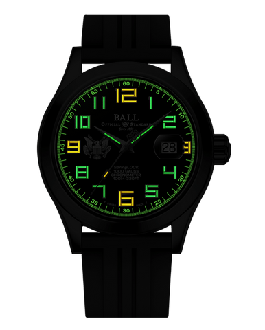 Ball Engineer III Army 43mm Black Dial Rubber Strap Watch