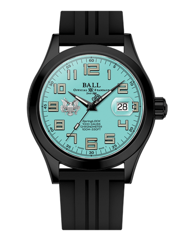 Ball Engineer III Army 43mm Turquoise Dial Rubber Strap Watch