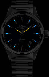 Ball Watch Company Fireman Victory Watch with blue dial, steel bracelet, steel case