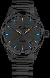 Ball Watch Company Fireman Victory Watch with silver dial, steel bracelet, steel case