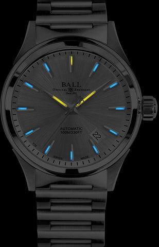 Ball Watch Company Fireman Victory Watch with silver dial, steel bracelet, steel case