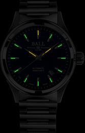 Ball Watch Company Fireman Victory Watch with blue dial, steel bracelet, steel case
