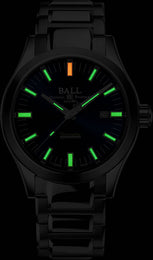 Ball Watch Company Engineer M Marvelight Watch with blue dial, steel bracelet, steel case