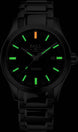 Ball Watch Company Engineer M Marvelight Watch with black dial, steel bracelet, steel case