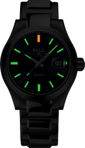Ball Watch Company Engineer M Marvelight Watch with blue dial, steel bracelet, steel case
