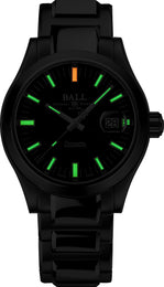 Ball Watch Company Engineer M Marvelight Watch with black dial, steel bracelet, steel case