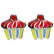 Sterling Silver NSPCC Enamel Multicolour Cupcake Stud Earrings E2264