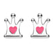 Sterling Silver NSPCC Enamel Small Heart Crown Stud Earrings E2266