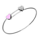 Sterling Silver NSPCC Pink Enamel Cubic Zirconia Double Heart Slide Bangle B1086