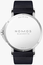 Nomos Glashutte Ahoi Neomatik 38 Date Sky Steel Back Watch