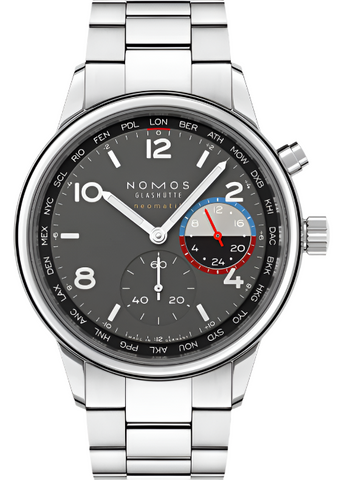 Nomos Glashutte Watch Club Sport Neomatik Worldtimer Volcano 790.S1.