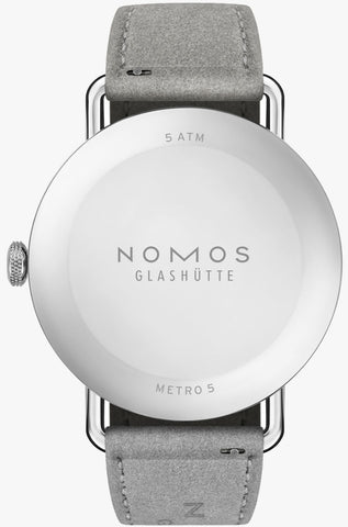 Nomos Glashutte Metro 33 Metro Silver Steel Back Watch