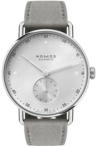 Nomos Glashutte Watch Metro 33 Metro Silver Sapphire Crystal 1122