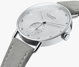 Nomos Glashutte Metro 33 Metro Silver Steel Back Watch