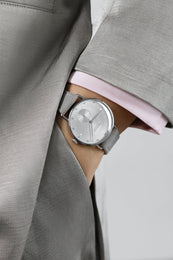 Nomos Glashutte Metro 33 Metro Silver Steel Back Watch